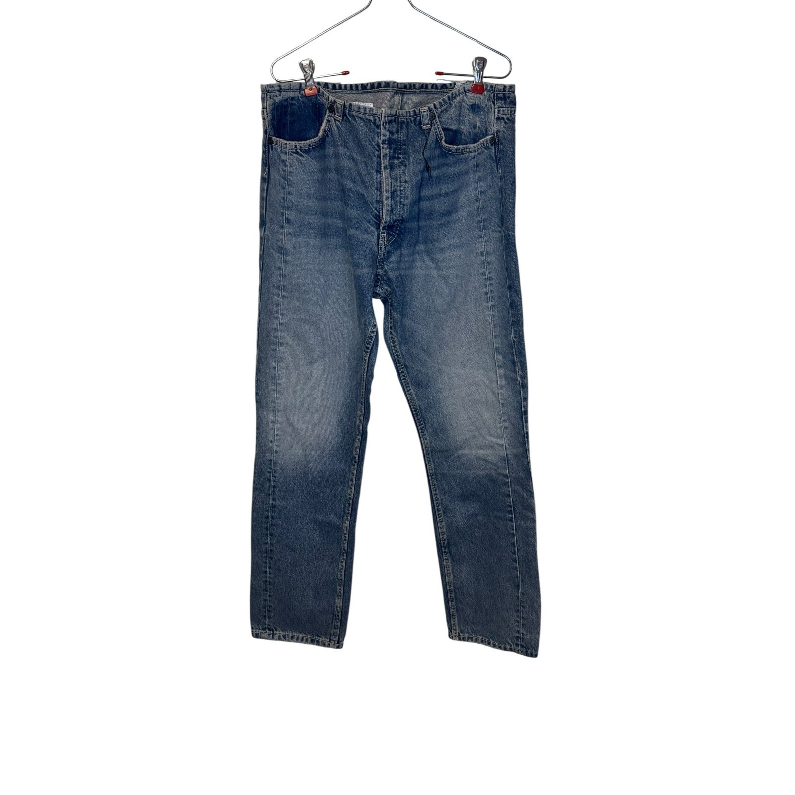 Zara Women's Jeans Relaxed Fit Straight Leg Mid-Wash Denim Mid-Rise Sz. 10 Nwot